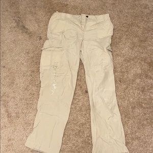 Khaki trousers embroidered Size 8 Barely Worn